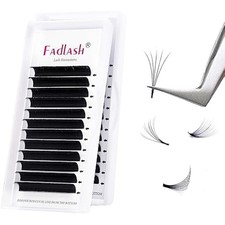 Fadlash Easy Fan Lashes D Curl 0.07 10-11-12mm Mixed Tray Russian Lashes Natural