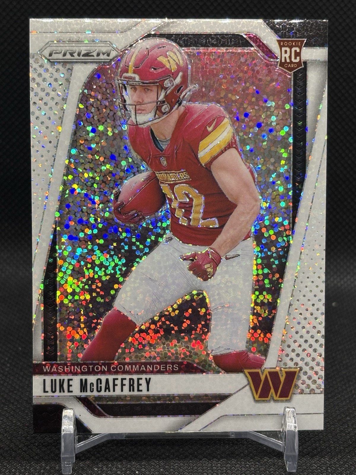 Luke McCaffrey 2024 Panini Prizm White Sparkle Prizm #367 Rookie RC Commanders🔥