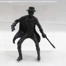 Zorro Walt Disney Lido Large Vintage 1950s Mounted 4.5" Black Plastic Toy Figure