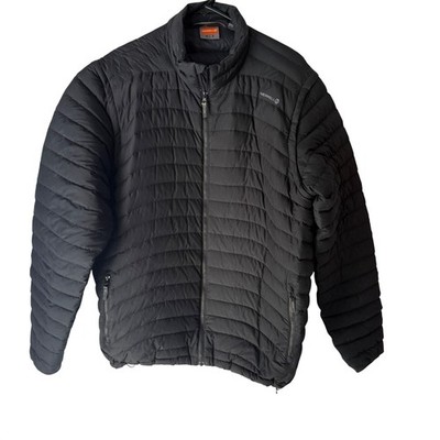 Merrell Men's Black Puffer Down Insulated Jacket Full Zip Large Goose Outdoor