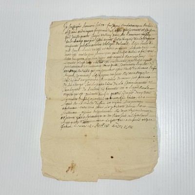 Original 1724 French Notarial Land Agreement Signed Pre-1800 Manuscript Ephemera