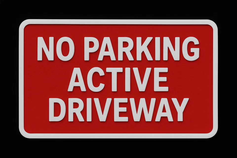 3D Peak Print No Parking Schild Outdoor 3D PETG Wasserdicht Rot/Weiß 175x110mm - Bild 1 von 1