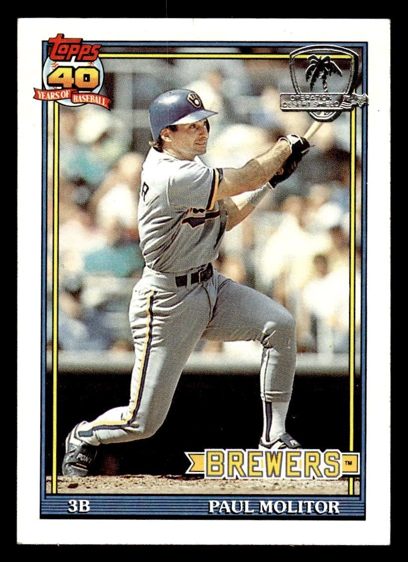 1991 Topps Desert Shield Baseball #95 Paul Molitor NM/MT *f1