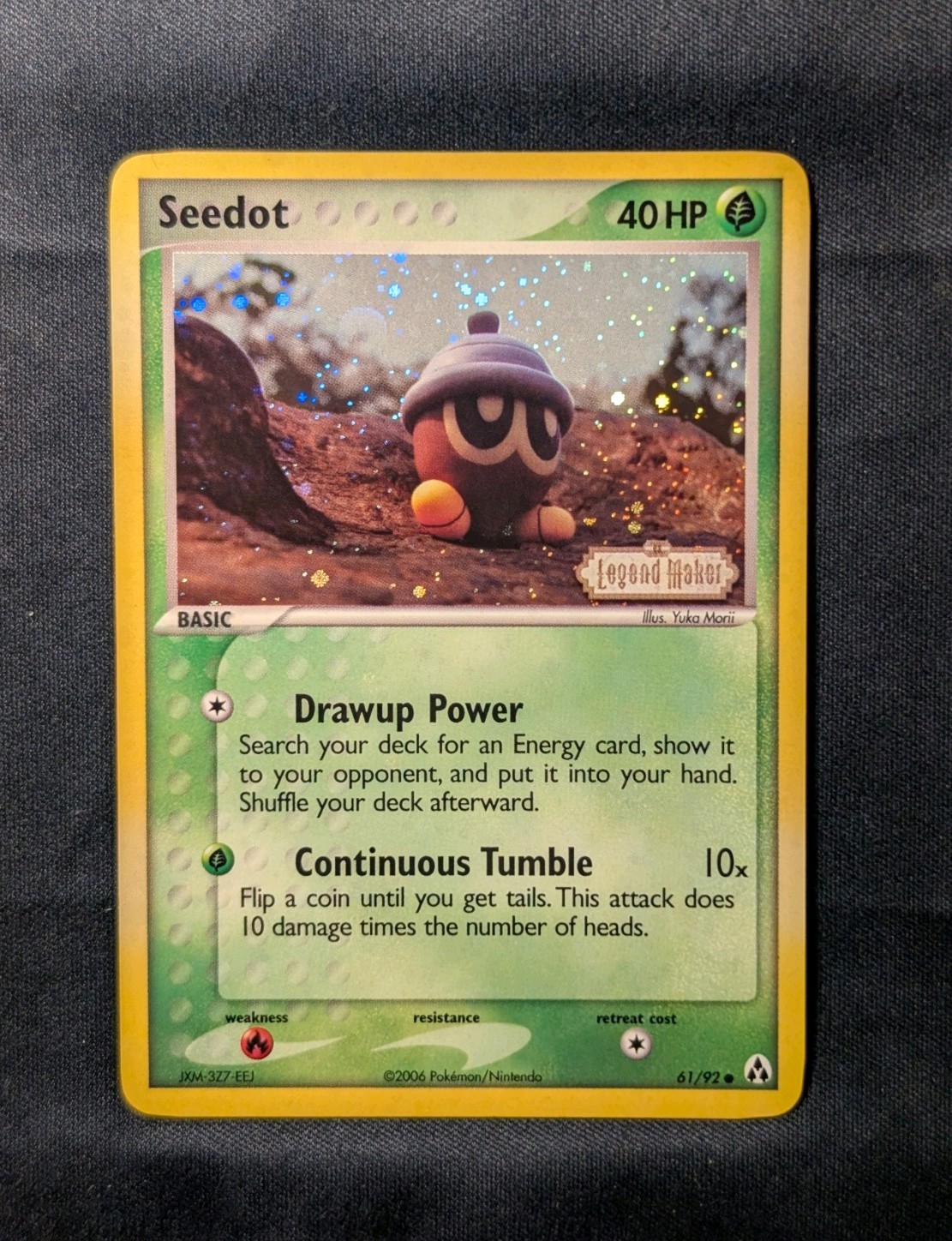 Pokémon TCG: Seedot 61/92  EX Legend Maker - Reverse Holo Stamped - NM