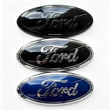 Premium Logo 7 Emblem Edge Oval Chrome Logo For Ford Grille Emblemblueblack