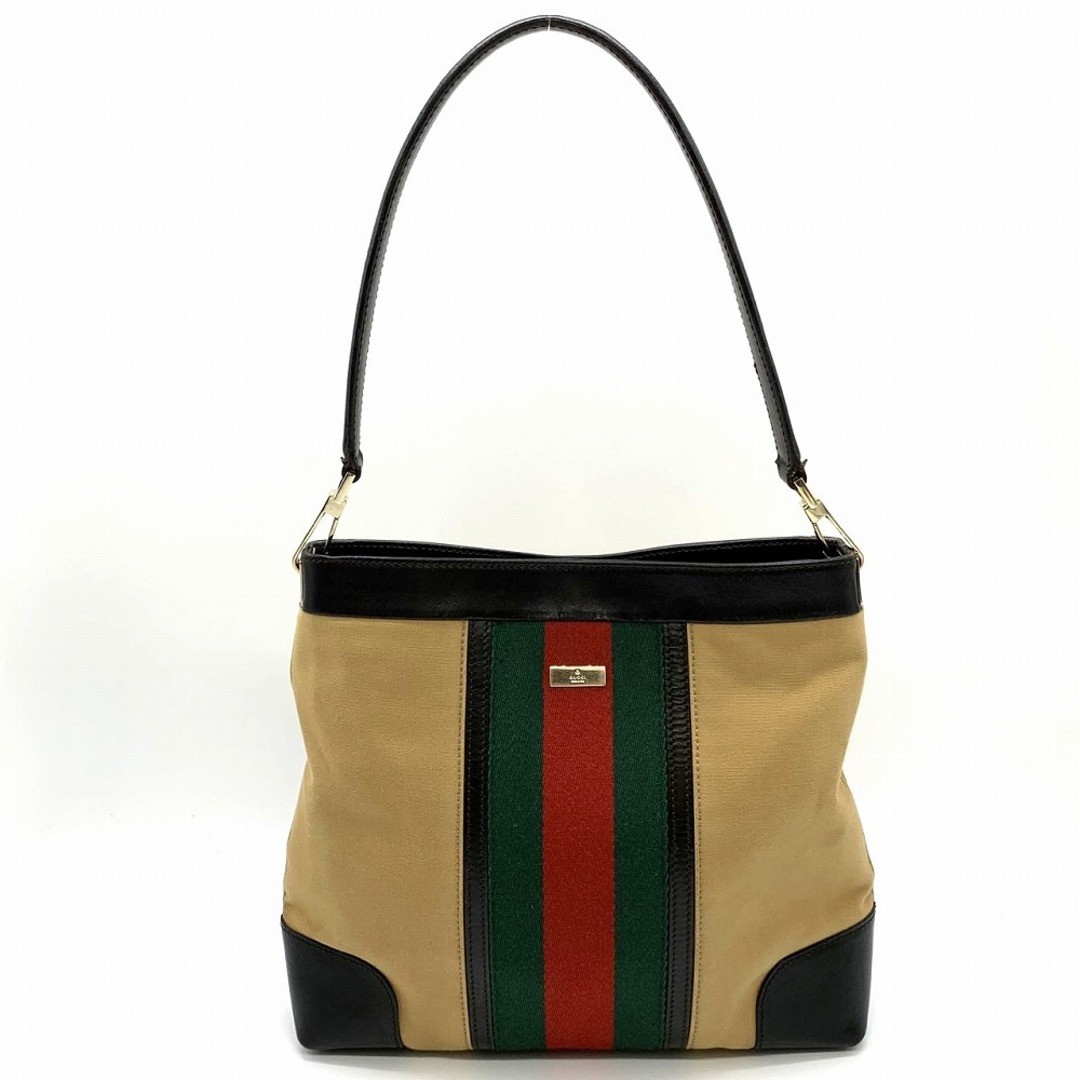 Gucci Sherry Line One Shoulder Bag in Multicolor Brown Canvas and Leather for Women