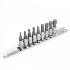 DAKCOS Hex Bit Socket Set, 9 Piece, 1/4 Inch Drive, Sizes 3/32"-3/8"