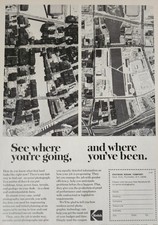 Kodak Aerial Photography Picture Magazine Ad Original Vtg Decor Before After