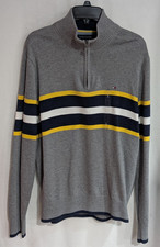 Tommy Hilfiger Men's Grey Multi Stripe 1/4 Zip Sweater C887832751 Size L - NWT