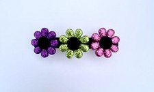Glitter Plastic Flowers Hair Clip
