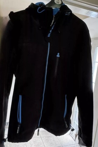 Superdry Original Windtrekker Japan Coat - Black / Blue - Mens Large - Picture 1 of 3