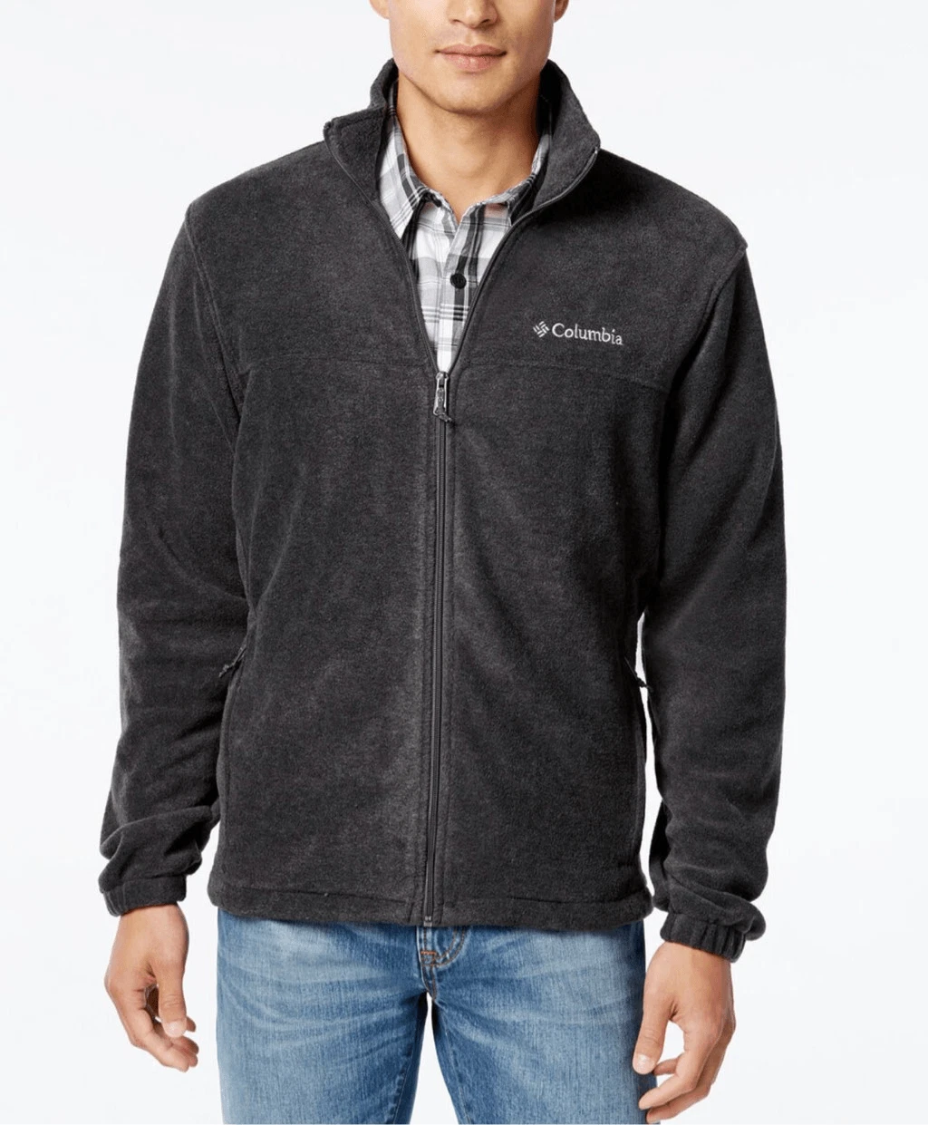 Mens Columbia Steens Black Mountain Fleece Front Zip Jacket - Sz XL