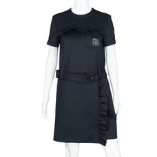 PRADA Black Belted Mini Dress Size 42 US 6