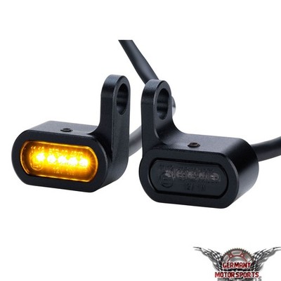 LED Lenker Gabel Fender Armaturen Blinker schwarz getönt 12V Motorrad e-geprüft