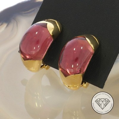 Wert 6.840,- Original Bulgari Bvlgari Turmalin Ohrstecker Creolen 750 Gold xxyy