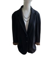 Sleek N Spicy Chico's Black - Animal-Print Lined Blazer/Jacket Sz 3 XL 16/18