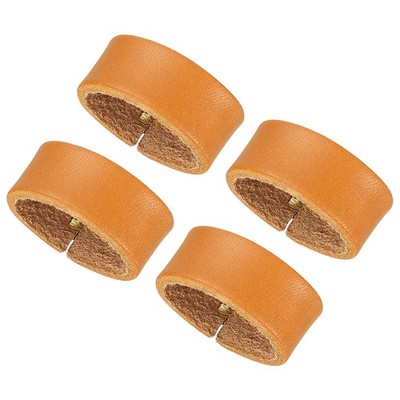 4 Pcs Leather Loop Keeper Belt Keeper for 0.9''/1'' Wide Belts Earthy Yellow
