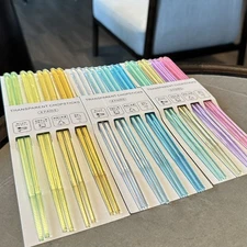 4 Pairs Colorful Chinese Chopstick Household Transparent Anti-slip Chopstick New