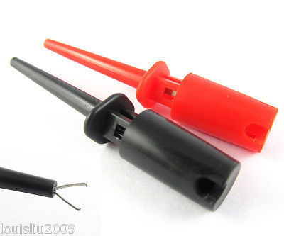 10pcs Grabbers Test Probe SMT Single Hook Clip Round Side Connection Small Size