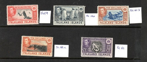 Falkland Islands- 1938-50 George VI set with variants - MNH* SG 146-163- High CV - Picture 5 of 5