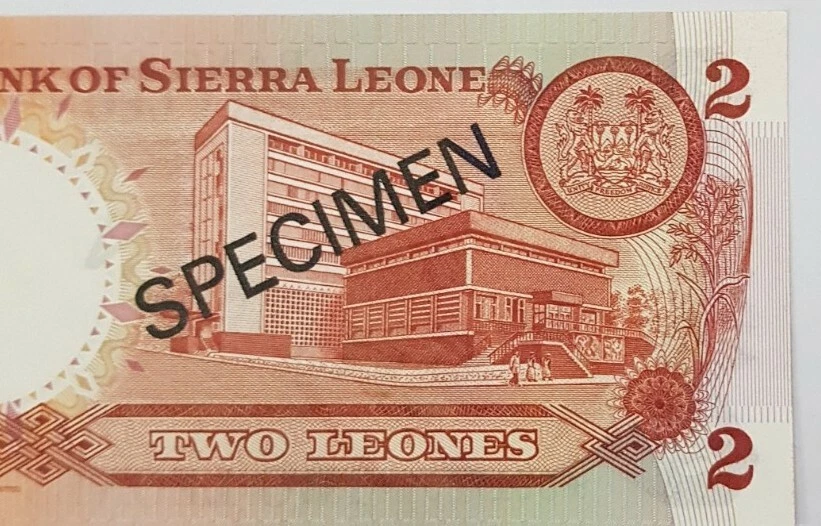 1978 SIERRA LEONE 2 Leones "SPECIMEN" UNC [P-CS1] *001700 - Image 4 of 4