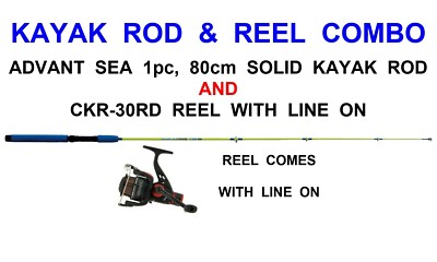 LINEAEFFE ADVANT SEA 80cm SOLID KAYAK ROD+CKR-30RD REEL+LINE BOAT SEA FISHING