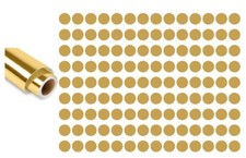 Dots Round Vinyl Color Coded Inventory Label Chrome Gold 1/4 Inch Stickers