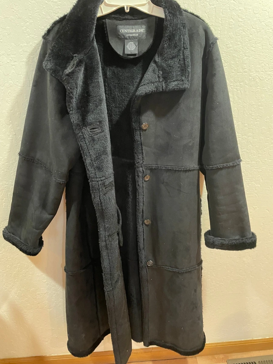 Faux suede deals shearling coat