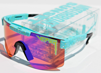 PIT VIPER The Motorboat Sunset Sunglasses Blue/Pink/Orange Wrap