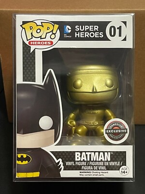Funko Pop! Heroes: DC Super Heroes 01 Batman (Gold Chase) Gamestop  Exclusive
