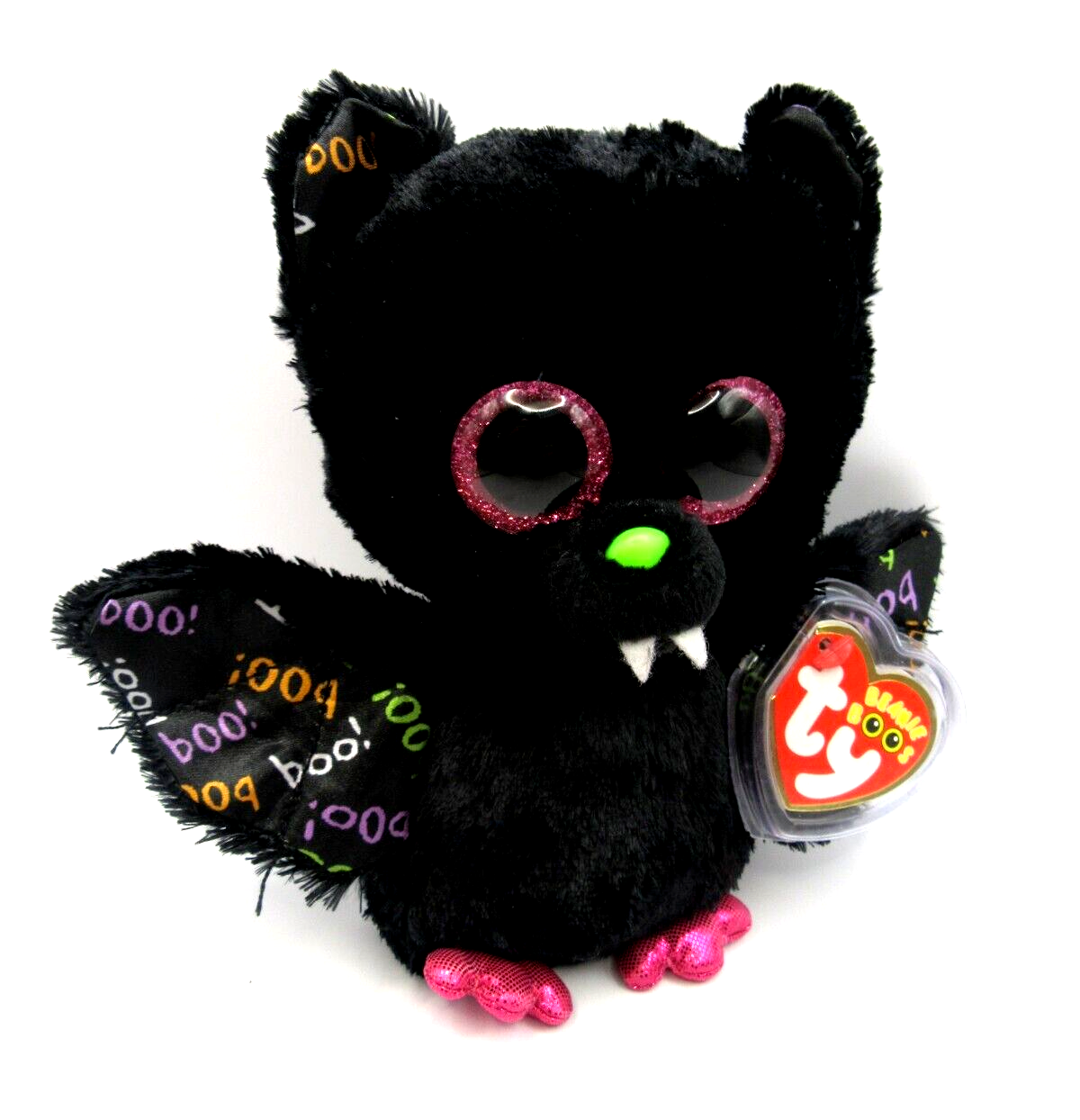 TY BEANIE BABY BOOS - DART  - BLACK HALLOWEEN BAT - MINT - RETIRED WITH TAGS