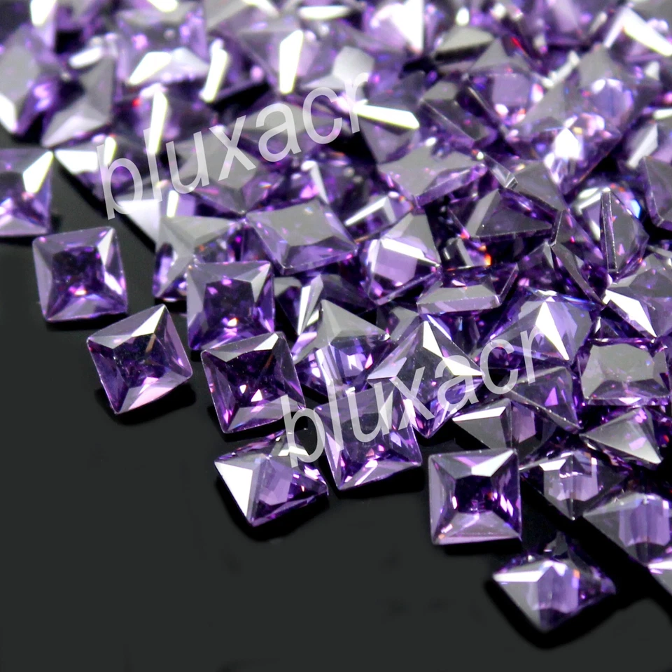 Lote de 100 piezas de piedras preciosas corte princesa zafiro boysenberry natural calibrado 3,00 mm Foto 2 de 4