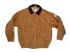 BULWARK FR Brown Canvas FLAME-RESISTANT FIRE JACKET Warm Work Gear Coat Men's L