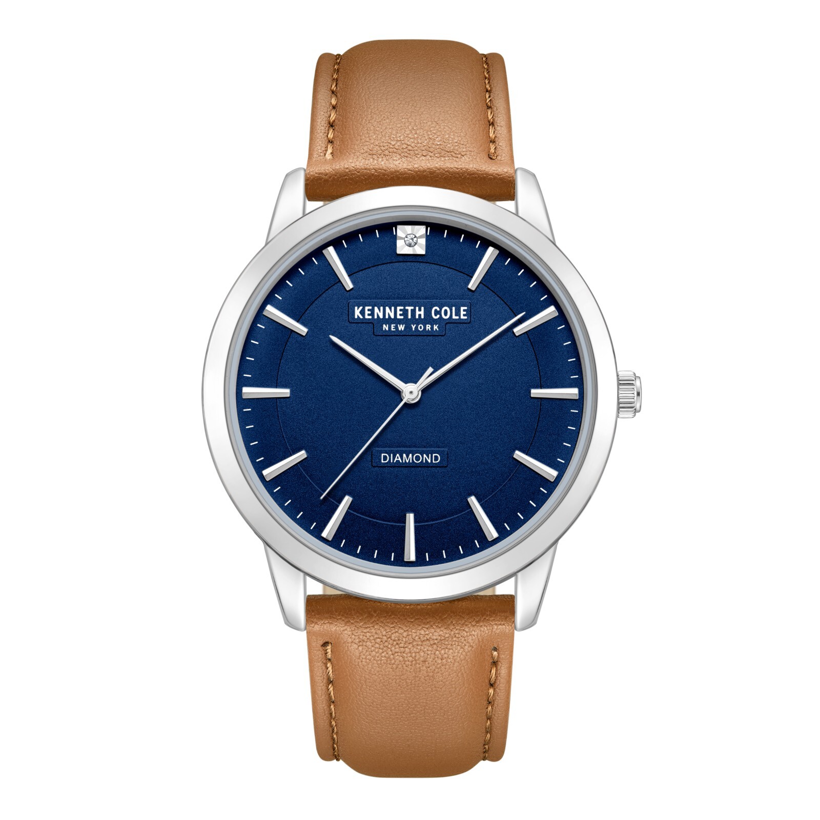 Kenneth Cole New York Men's Watch With Diamond and Leather Band KCWGA7007401