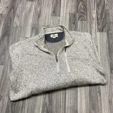 WOOLRICH 1/4 Zip Up Long Sleeve Grey Fleece Sweatshirt Men's Size XL