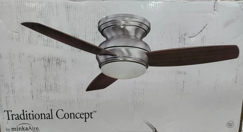 Minka Aire Traditional Concept F593L-WH  44" LED Flush Ceiling Fan WHITE New - Picture 7 of 9