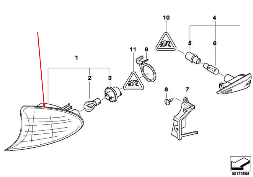 NEW BMW 3 E46 FRONT LEFT TURN SIGNAL 63137165853 7165853 OEM | eBay 