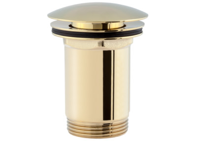 Click Clack Ablaufventil für Waschtisch Druckfunktion Push Pop Up Gold vergoldet
