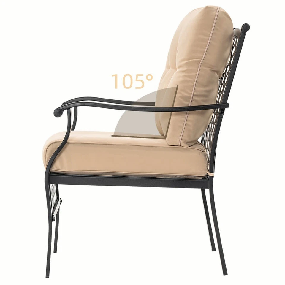 Наборы мебели для патио MCombo 4 шт. с журнальным столиком любовные сиденья для улицы - Изображение 4 из 4