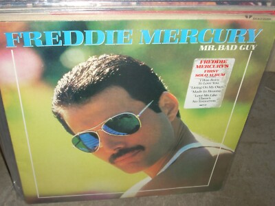 FREDDIE MERCURY / QUEEN mr bad guy / solo debut ( rock ) sticker - PROMO -