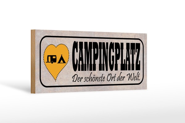 Holzschild Spruch 27X10 Cm Campinglatz SchöNster Ort Welt Schild Wooden Sign-image