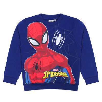 Spiderman Sweatshirt Pullover Jungen Blau Gr. 98 - 140 Spidermann Avengers
