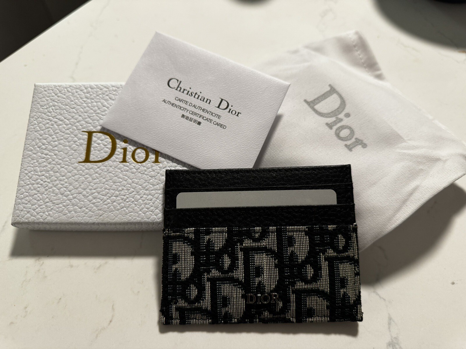 Christian Dior Blue Saddle Card Holder, As Is, With B… Gem