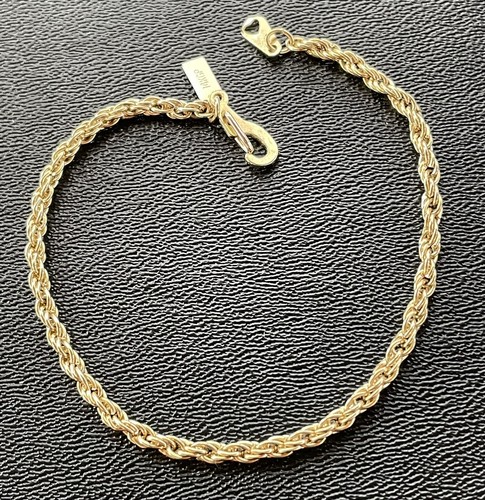 Vintage 14KGP Signed Bracelet Gold Rope 
