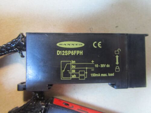 Lot of 2 Banner D12SP6FPH fiber optic sensors for DIN rail mounting - Picture 2 of 4