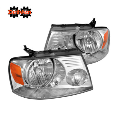 04-08 Ford F150 Truck Harley Lighting SVT Chrome Housing Headlight Amber Mark LT