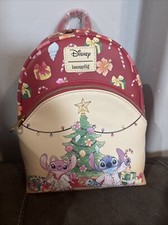 Loungefly Disney Stitch  Angel Holiday Tree Mini Backpack  Wallet