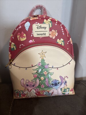 Disney Loungefly Stitch & Angel Holiday Tree Mini Backpack Loungefly Disney Stitch Christmas Tree Figural Mini Backpack  main image 4