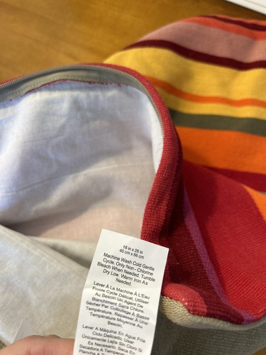 Pottery Barn Weldon Stripe Pillow Cover Multicolor 16”x26” NWOT - Picture 5 of 6