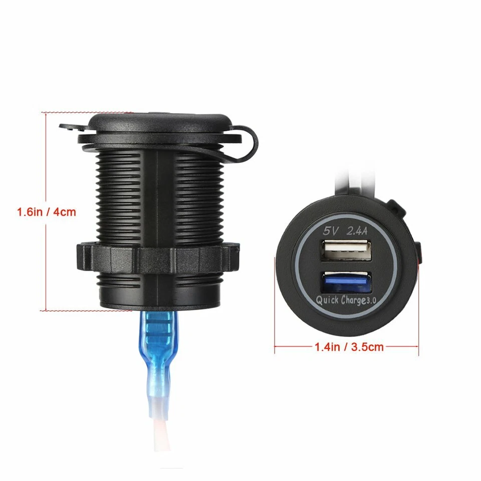 Cargador USB de motocicleta para Kawasaki Versys650 Versys1000 VersysX300 Ninja400/650 Foto 2 de 4